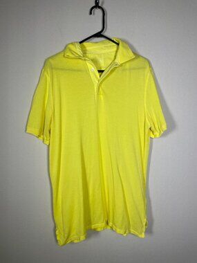 Fedeli Polo Shirt Men's Size 52 (M) Yellow Golf Tennis Pickleball Made Italy!